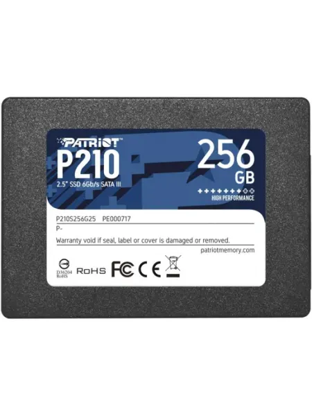 Patriot Memory 256 ГБ Внутренний SSD-диск P210 2.5" SATA3, 2.5", SATA III 6 Гбит/с (P210S256G25)