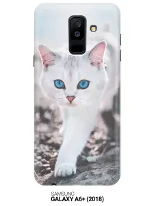 Силиконовый чехол на Samsung Galaxy A6+ (2018) / Самсунг А6 Плюс 2018 с принтом "Голубоглазый кот"