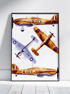 Плакат на стену для интерьера Техника и транспорт (Хоукер Харрикейн - Hawker Hurricane 3) - Постер по транспорту формата A4 (21x30 см)