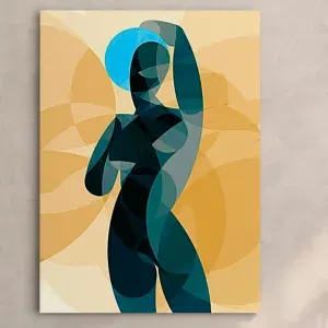 Интерьерная картина 45 х 65 см на стену. Девушка. Кубизм 3