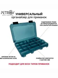 Коробка рыболовная большая Кейс FISH'KA 40т для силиконовых приманок , джиг, блесен, воблеров тонированный бирюзовый