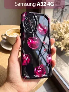 Рельефный чехол с вишенками на Samsung A32 4G, для Самсунг А32