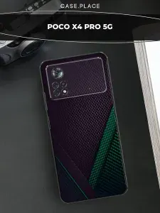 Чехол на Поко X4 Pro 5G карбон