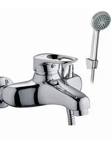 Смеситель для ванны с душем с коротким изливом с лейкой и шлангом D-lin D130404-6 , хром