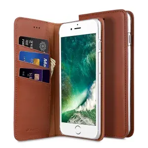 Кожаный чехол книжка Melkco для Apple iPhone 7 Plus/ 8 Plus - Herman Series Book Style Case, светло-коричневый