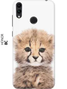 Силиконовый чехол на Honor 8C / Хонор 8С с принтом "Гепарденок"