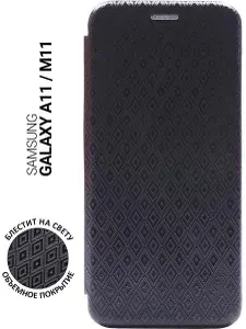 Чехол-книжка Book Art Jack для Samsung Galaxy A11 / M11 с принтом "Magic Rhombs" черный