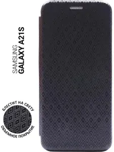Чехол-книжка Book Art Jack для Samsung Galaxy A21S с принтом "Magic Rhombs" черный