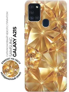 Силиконовый чехол на Samsung Galaxy A21s с принтом "Желтый сапфир"