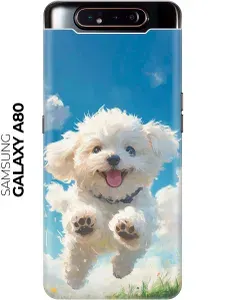 Силиконовый чехол на Samsung Galaxy A80 / A90 с принтом "Радостный щенок"