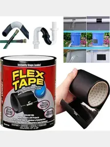 Водонепроницаемая сверхсильная супер гибкая клейкая лента Flex Tape Посылочкин / Резиновая липкая заплатка для дыр лодки и бассейна / Гидроизоляционный монтажный герметик для ванны,