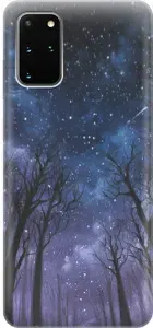 Силиконовый чехол на Samsung Galaxy S20+ / Самсунг С20 Плюс с принтом "Ночной лес"
