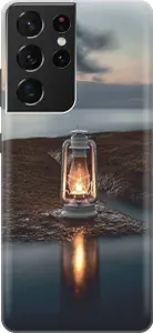Силиконовый чехол на Samsung Galaxy S21 Ultra / Самсунг С21 Ультра с принтом "Фонарь на берегу"