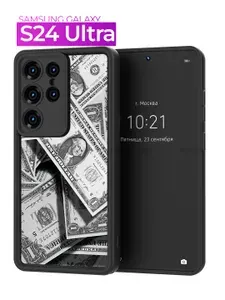 Чехол на Samsung Galaxy S24 Ultra / Самсунг Галакси С24 Ультра с принтом, Доллары