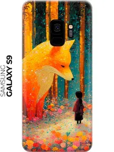 Силиконовый чехол на Samsung Galaxy S9 с принтом "Лиса и девочка"