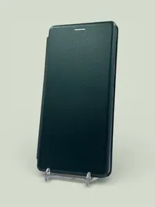 Кожаный чехол-книжка на Samsung S25 ULTRA, противоударный, магнитный, темно-зеленый / Самсунг S25 Ультра