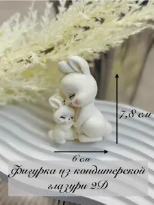 Шоколадная фигурка на торт Зайка задувает свечку