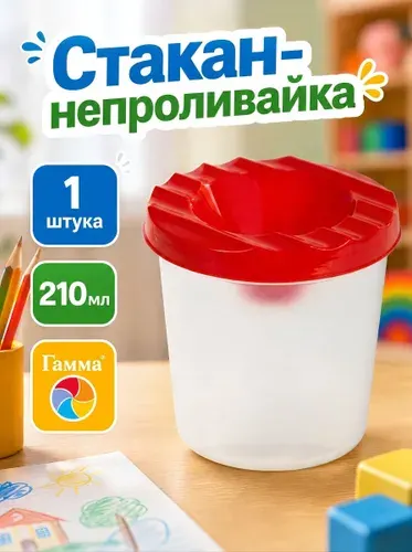 Стакан-непроливайка, красная