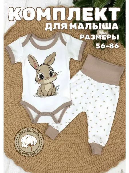 DA&NA kids Комплект для новорожденных костюм детский боди и штанишки