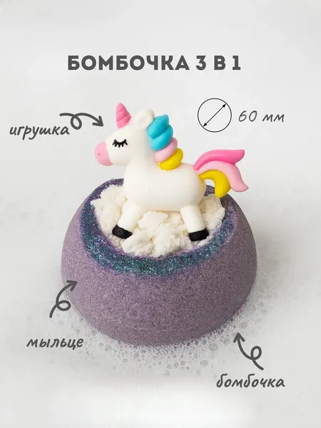 Бомбочка для ванны "Единорожка"