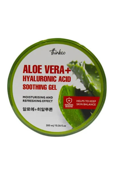 Гель для лица и тела Thinkco Aloe Vera+, универсальный, с экстрактом алоэ и гиалуроновой кислотой, 300мл