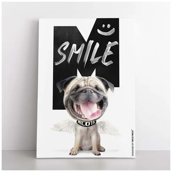 Авторская открытка MILOTA Мопс "Smile"