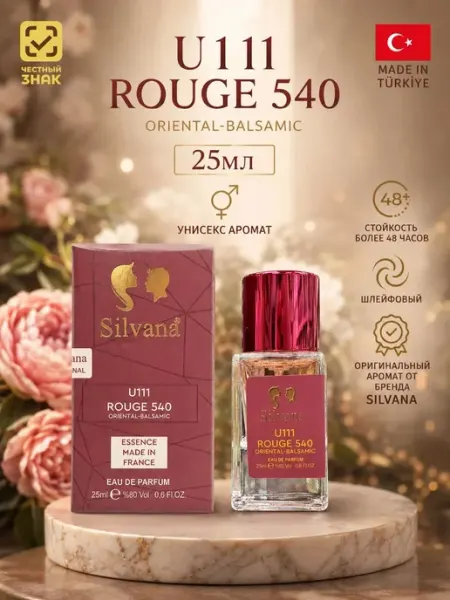 Духи унисекс № U111 Baccarat Rouge 540 Сильвана аромат 25мл Parfum luxse