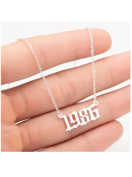 Цепочка серебристая с Годом Рождения 1985 1NE AND ONLY