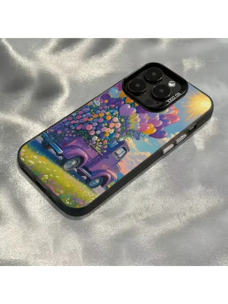Чехол на REDMI NOTE 9 4G чёрный грузовик шары