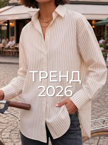 MY'DALI Рубашка в полоску оверсайз хлопок модная классическая