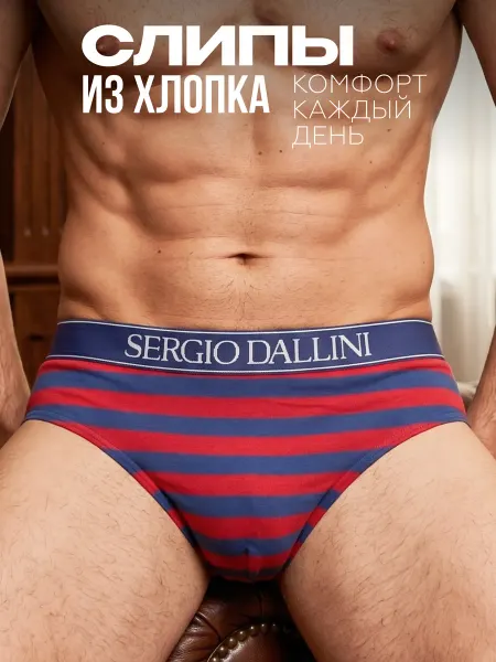 Sergio Dallini Трусы слипы хлопок, базовые, спортивные