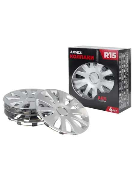 Колпаки R15 на колеса Capella 4шт серебристые ABS-пластик ARNEZI