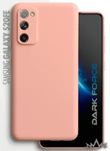 Чехол на Samsung Galaxy S20FE с Soft-touch покрытием, защитой камеры и бархатистым покрытием внутри, DARK FORCE, Пудровый