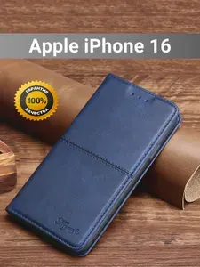 Чехол книжка elitcase на Apple iPhone 16 / Айфон 16 (Синяя)