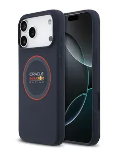 Чехол Red Bull на iPhone 17 Pro Max, Liquid silicone MagSafe, силиконовый, с покрытием Soft-Touch, темно-синий с красным