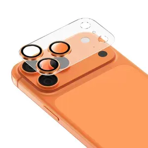 Защитные линзы Keephone REGGIO FULL GLUE на камеру для iPhone 17 Pro Max / Оранжевый