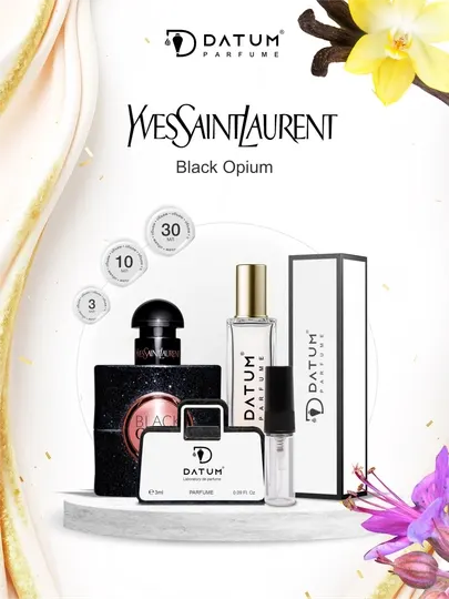 Духи женские Datum Parfume Black Opium с кофе, ванилью, жасмином и грушей