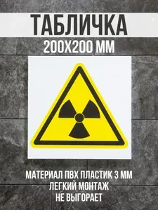 Информационная табличка / Опасно! Радиоактивные вещества или ионизирующее излучение W05. 20x20 см. Сити Бланк