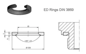 Кольцо уплотнительное ED-ring DIN 3869 M26 G3/4 A (23,9x29,2x1,5) из FKM термостойкое