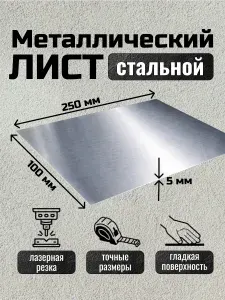 Лист металлический стальной 250х100х5 мм