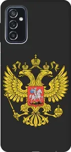 Матовый Soft Touch силиконовый чехол на Samsung Galaxy M52 5G / Самсунг М52 с 3D принтом "Patriot" черный