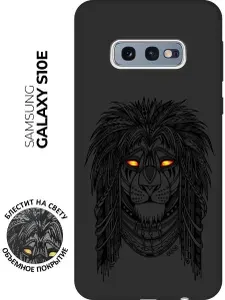 Ультратонкая защитная накладка Soft Touch для Samsung Galaxy S10e с 3D принтом "Grand Leo" черная