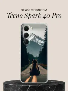 Чехол на Tecno Spark 40 Pro с принтом Медведь у горы