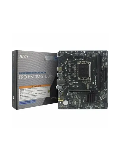 Материнская плата MSI PRO H610M-S DDR4, LGA1700, Intel H610, Micro-ATX, RTL (PRO H610M-S DDR4)