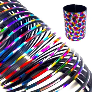 Пружинка Радуга Шагающая 7.5х10 см. Slinky. Игрушка антистресс голографические пятна Слинки. Радужная спираль.