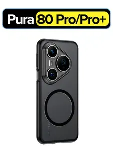 Чехол с Magsafe для Huawei Pura 80 Pro, с MagSafe, черный матовый с черным бортом WLONS