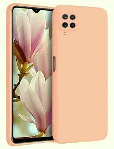 Чехол на Samsung Galaxy A12 / M12 силиконовый Silicone Cover пудровый