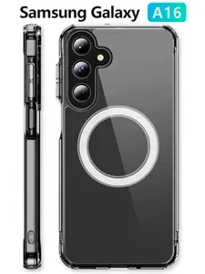 ZAZPOL Чехол для Samsung Galaxy A16 / Самсунг Галакси А16 прозрачный, совместимый с MagSafe (магсейф), противоударный