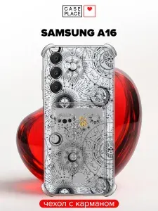 Чехол на Samsung Galaxy A16 (Самсунг А16) с карманом космос
