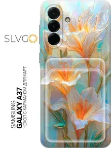 Силиконовый чехол на Samsung Galaxy A37 с принтом Тайны волшебного сада, pkt с карманом для карты